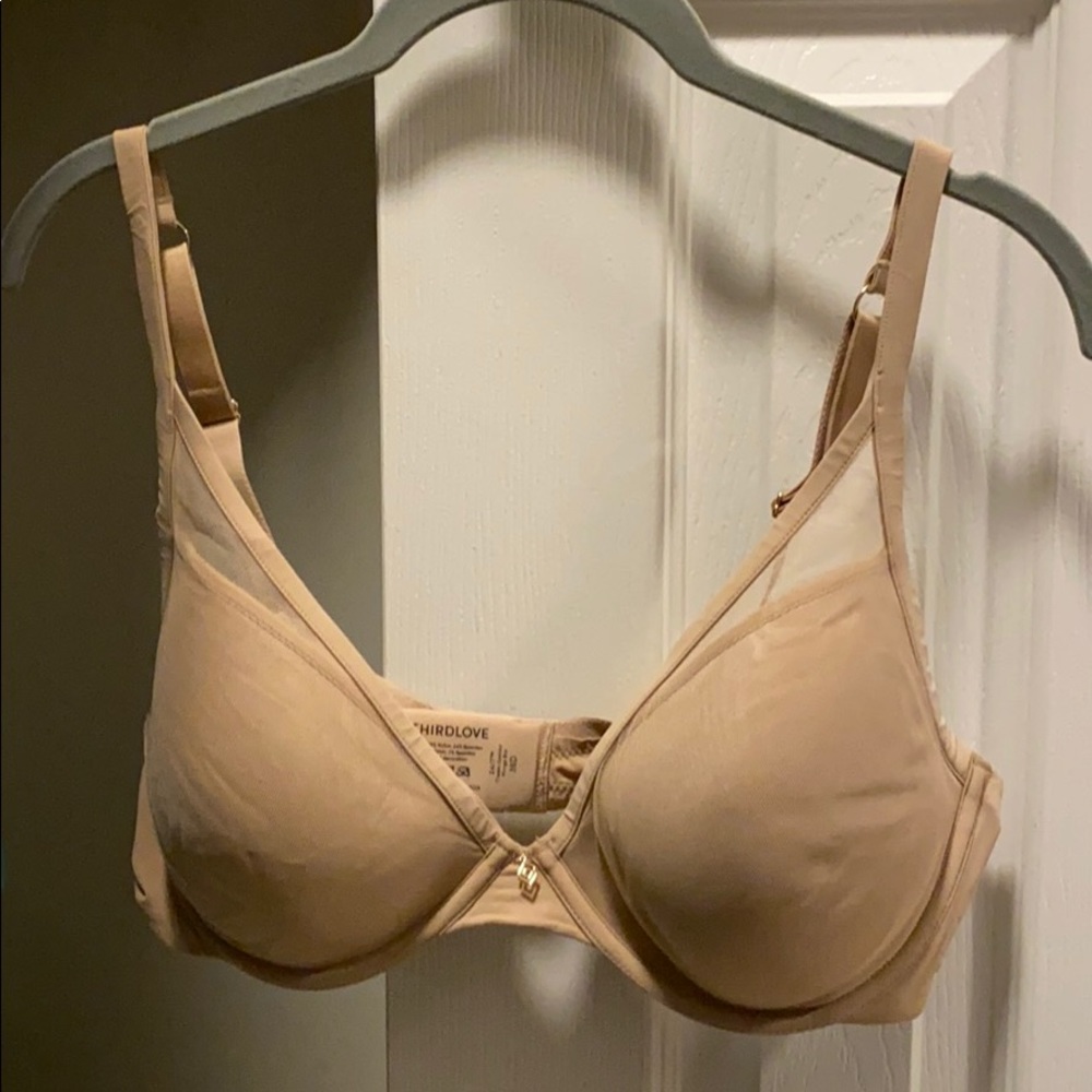Beige ThirdLove classic Plunge bra 36D